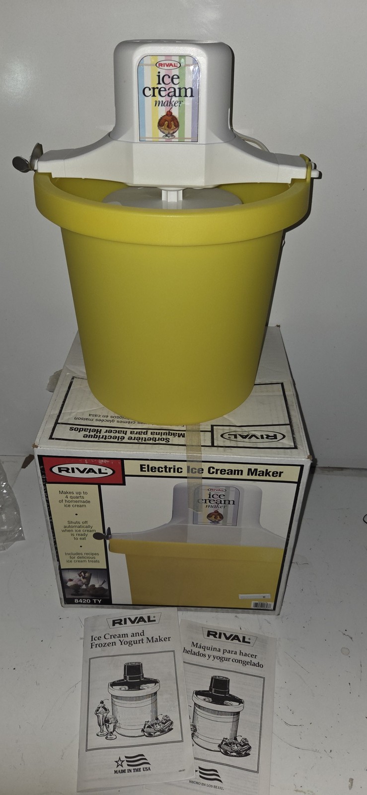 Rival 8420 Electric Ice Cream Maker Yellow