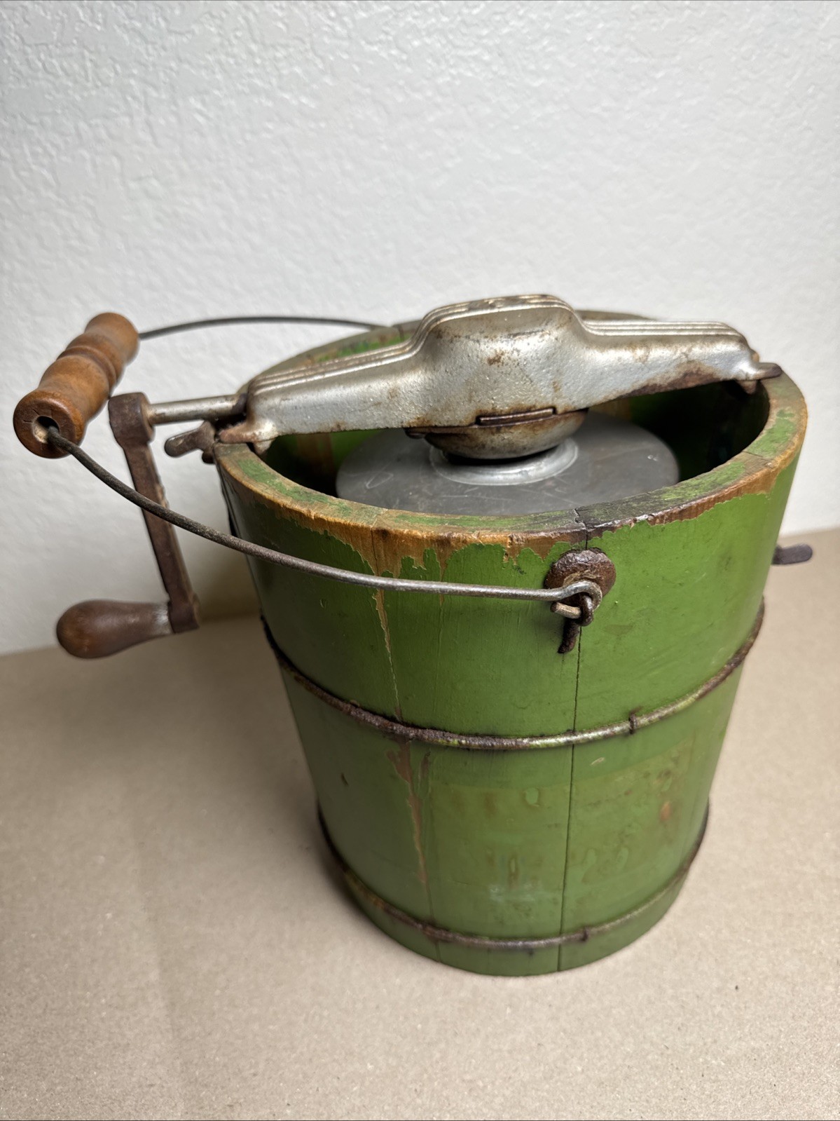 Antique Hand Crank Ice Cream Maker.