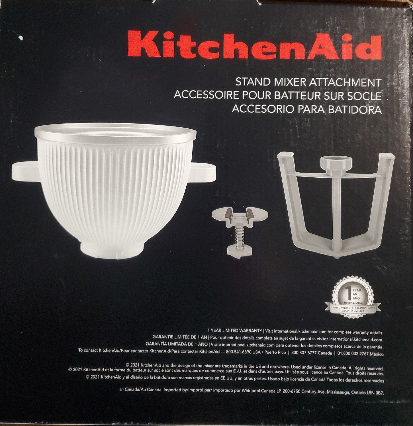 Kitchenaid Stand Mixer Ice Cream Maker Attachment KSMICM