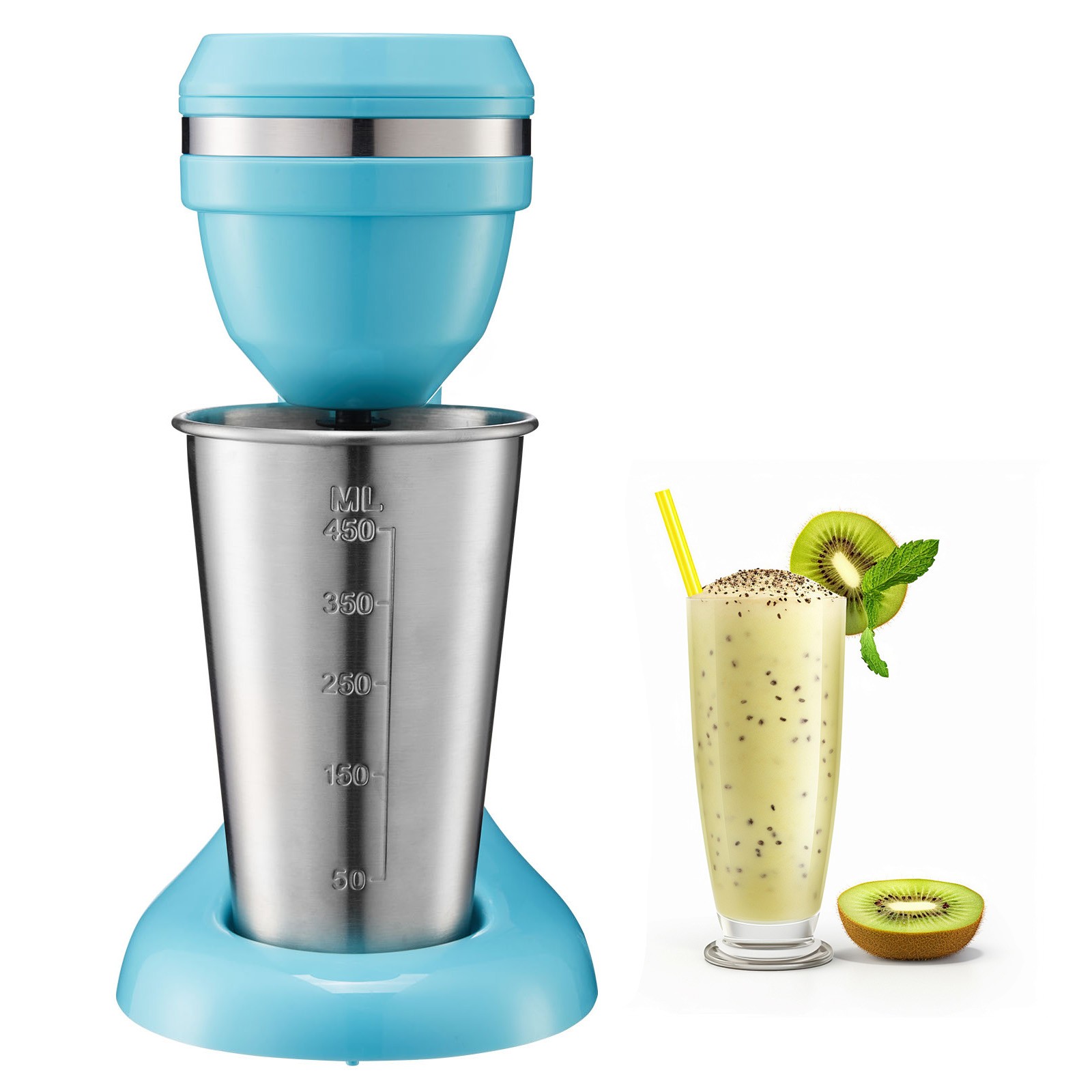 Uimoso 100W Milkshake Mixer with Dual Speeds and Stainless Steel Cup