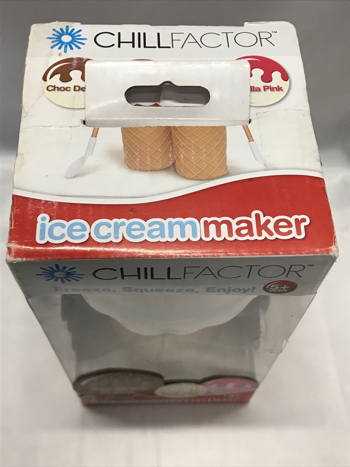 Chill Factor Ice Cream Maker With Cone, Lid & Spoon,1 Set, 5 + Years * See Pics.