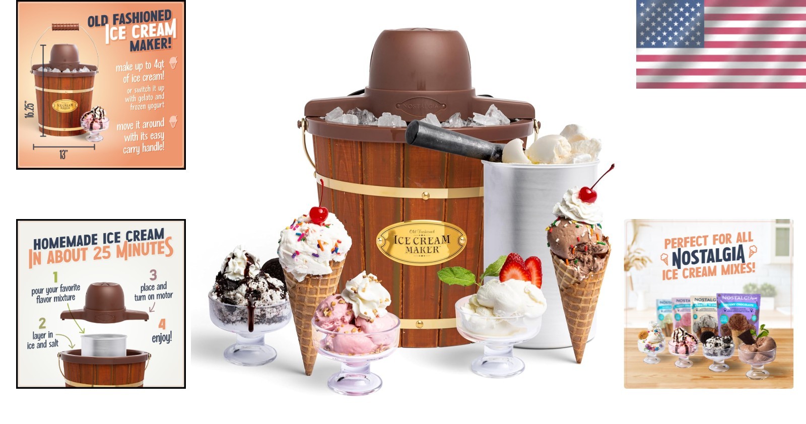 Instant Ice Cream Maker – Make Gelato and Yogurt in 20 Minutes – 4 Quart