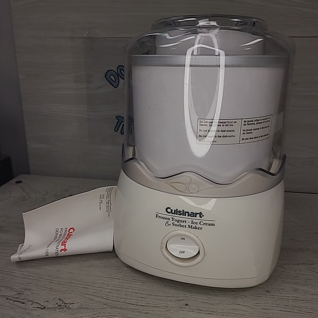 Cuisinart 1.5 Quart Automatic Ice Cream Frozen Yogurt Sorbet Maker Used No Box