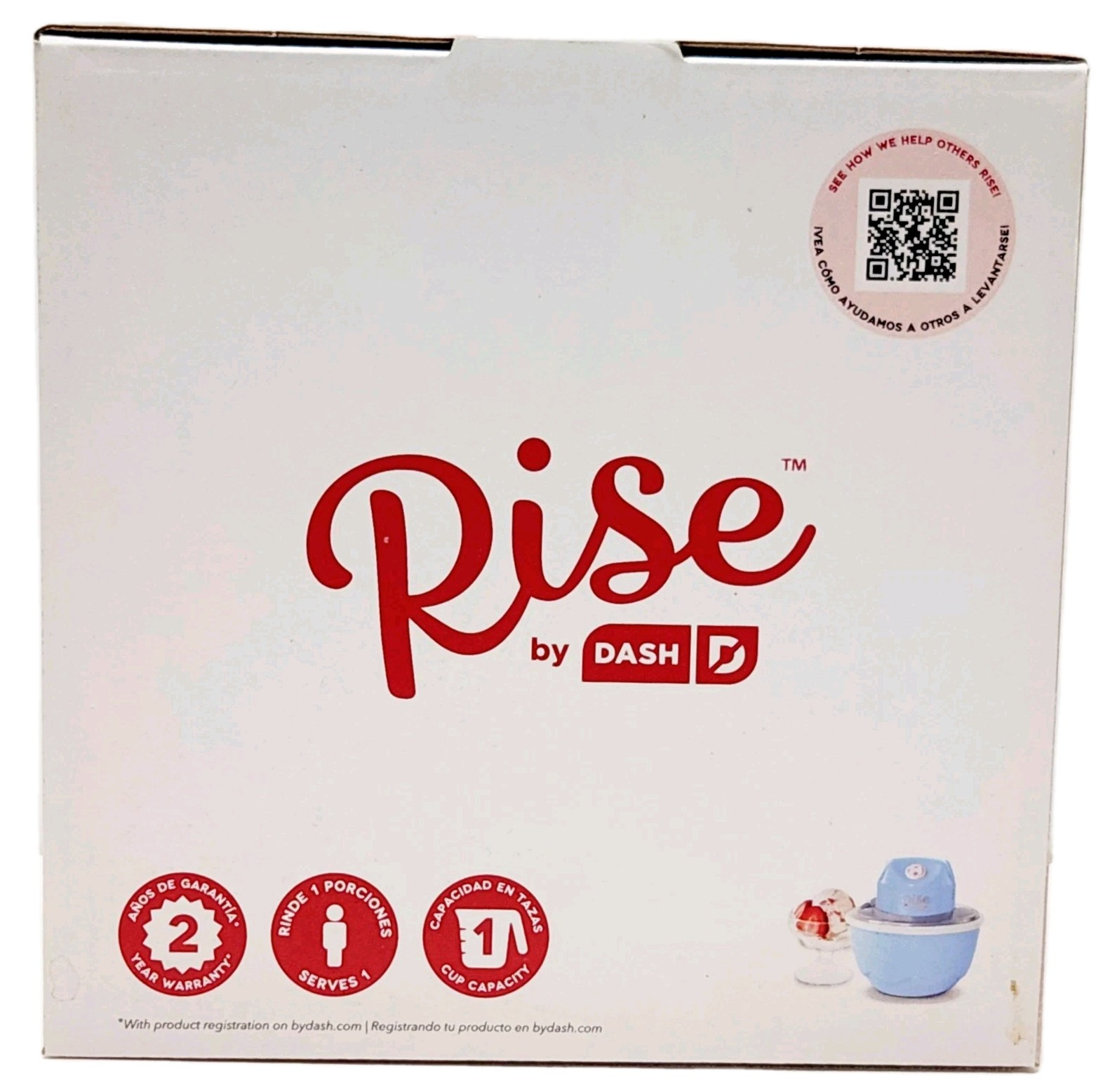 Rise by Dash Blue Small 0.25 qt Ice Cream Maker 6.1” H X 6.3” W X 6.3” L Blue