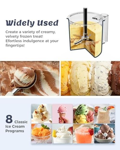 Alcarin Ice Cream Maker with 3 Pints(Not Freezer) Homemade Slushie Gelato