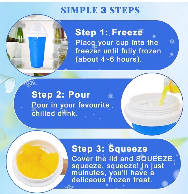 Slushie Cup, 2 Pack Slushy Maker Cup, DIY Squeeze Cups for Juice Milk Yogurt …