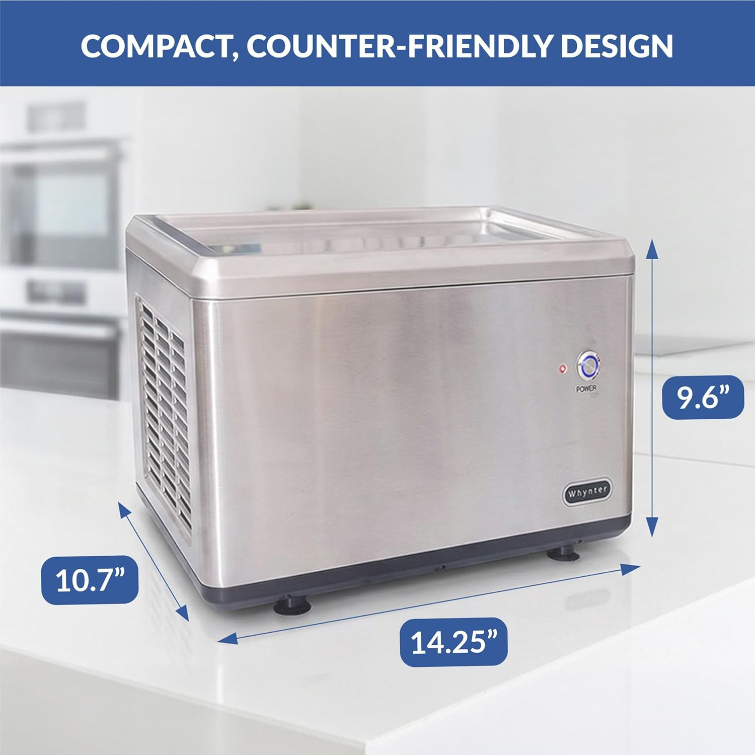 ICR-300SS 0.5-Quart Stainless Steel Rolled Ice Cream Maker with Compressor