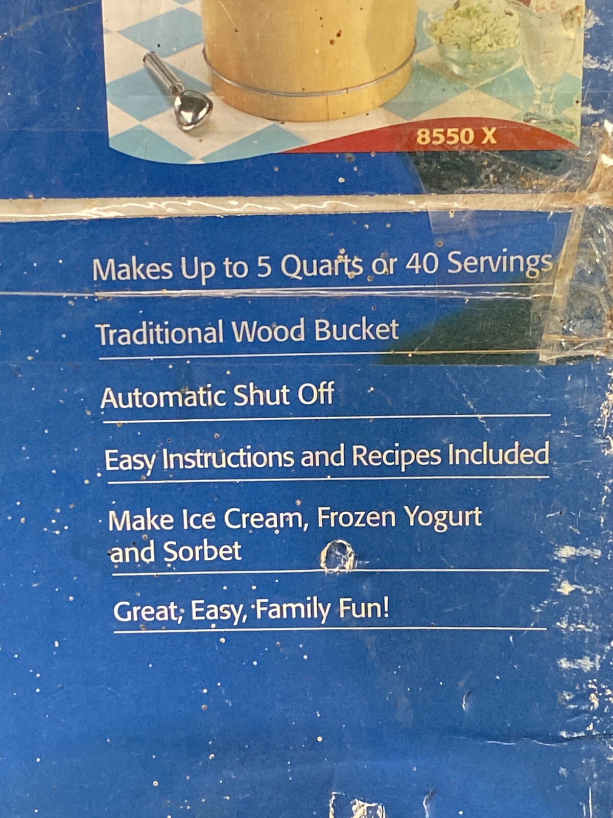 Rival Ice Cream Maker Select 8550 X 5 QT 40 Servings Machine Wood Bucket LG