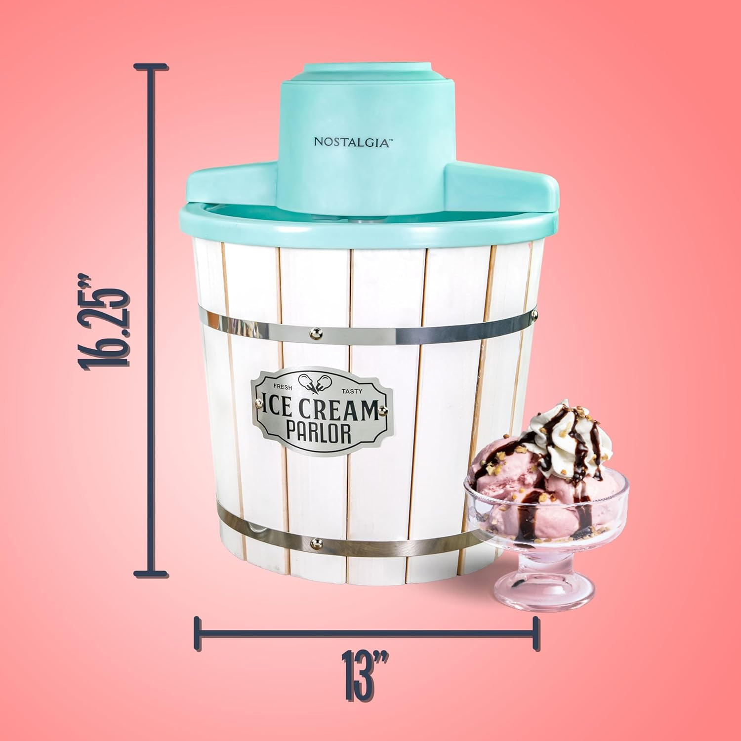 Maquina helado electrica estilo antiguo 4qt yogur gelato rapida cocina divertida