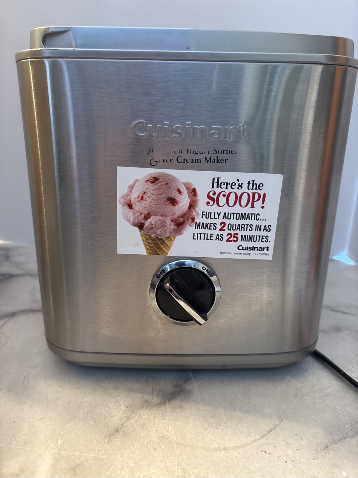 Cuisinart 2 Quart Frozen Yogurt Sorbet Ice Cream Maker ICE-30BC Motor Base Only
