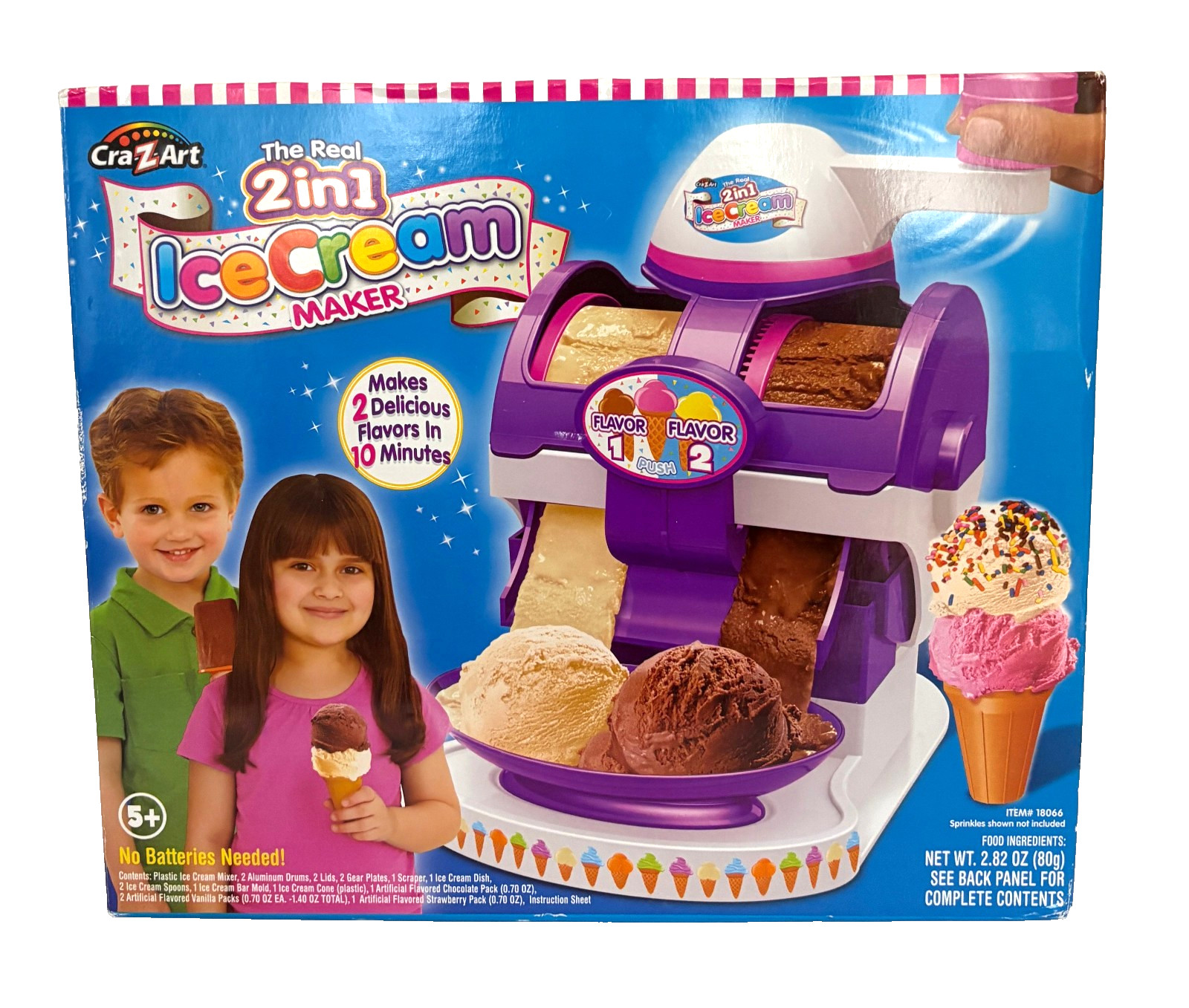 Cra-Z-Art The Real 2 in 1 Ice Cream Maker, NO FLAVOR PACKS, Machine Only READ AD