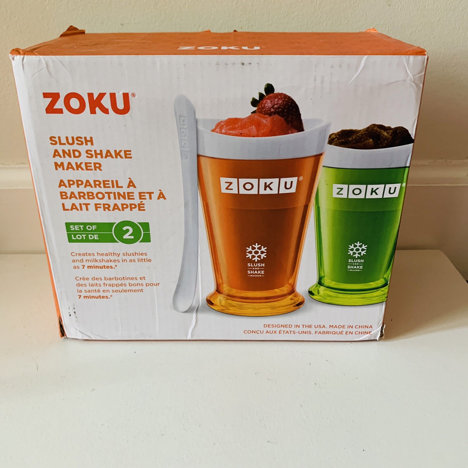 Zoku slush and shake maker Set of 2 – green and orange Brand new in box.