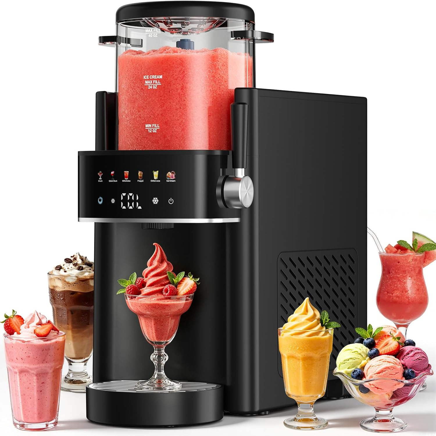 Slushie Machine, Ice Cream Maker, Slushy Machine for Home and Families, No Ice N