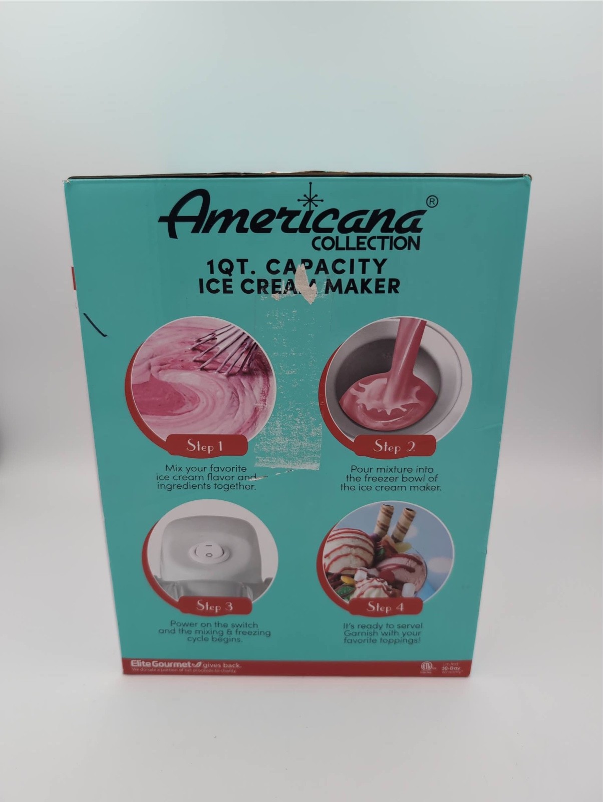 Americana Collection 1 Qt Ice Cream Maker White 1 Quart VTG