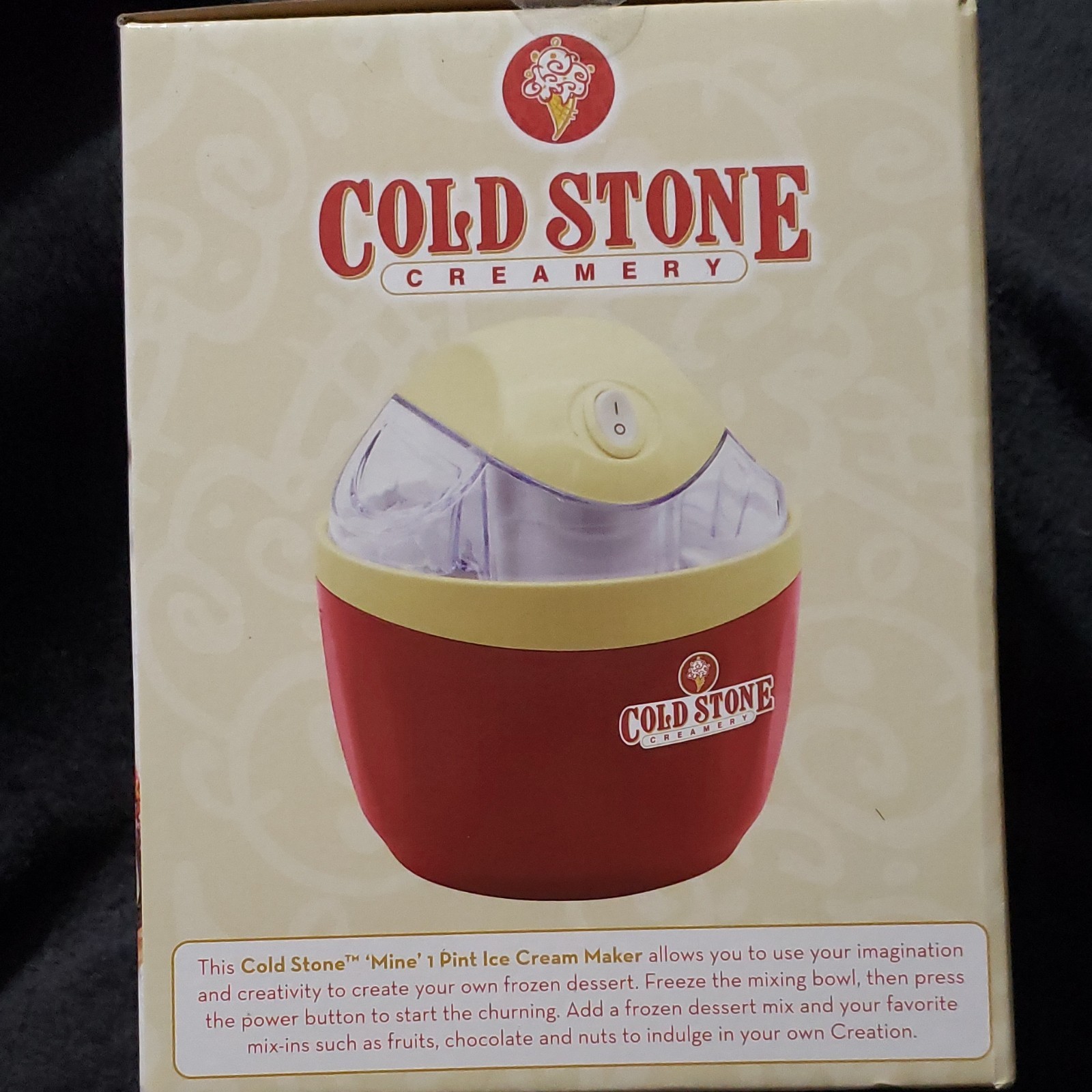Cold Stone Creamery Fully Automatic 1 Pint Ice Cream Maker Red/Yellow