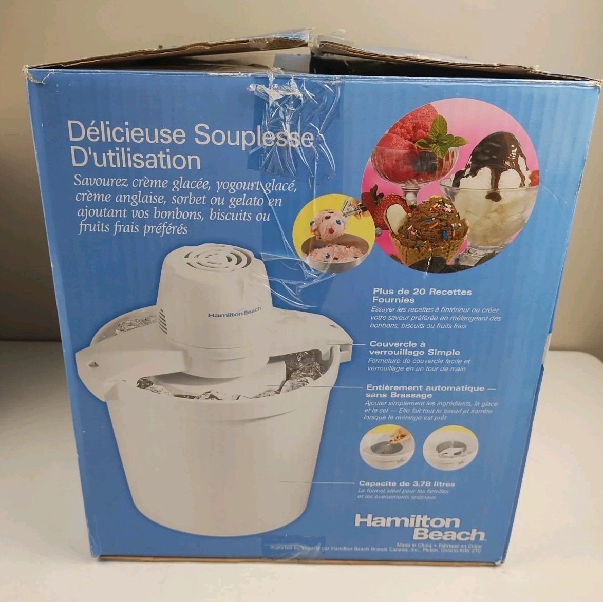 Hamilton Beach Ice Cream Maker 4 qt 68330R ~ Used Good Condition