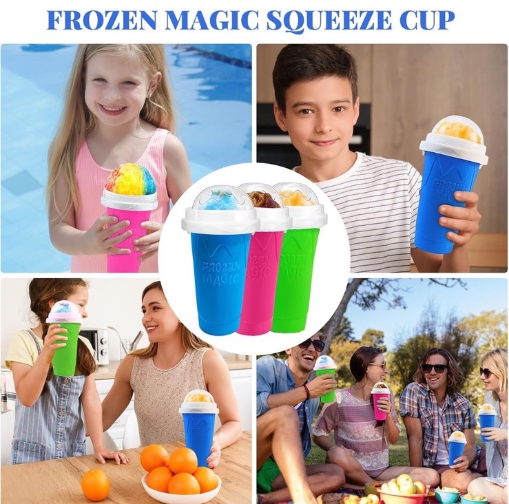 Slushie Cup, 2 Pack Slushy Maker Cup, DIY Squeeze Cups for Juice Milk Yogurt …