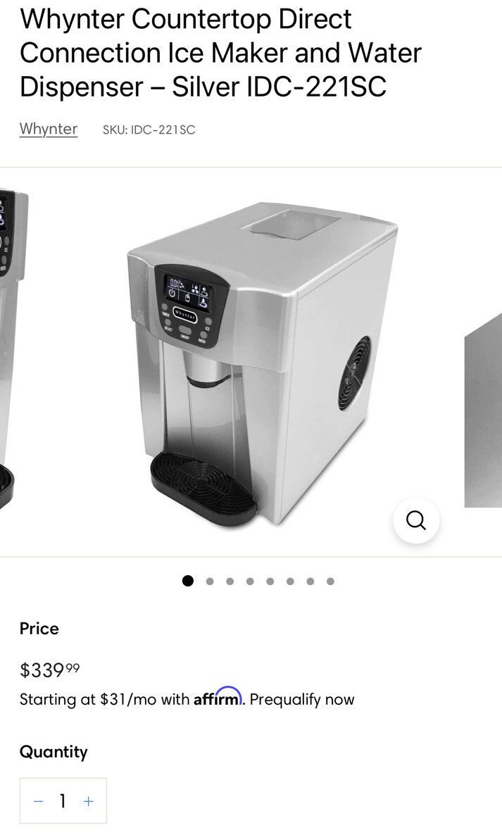 Whynter Compact Portable Ice Maker Countertop Model : IDC-221SC