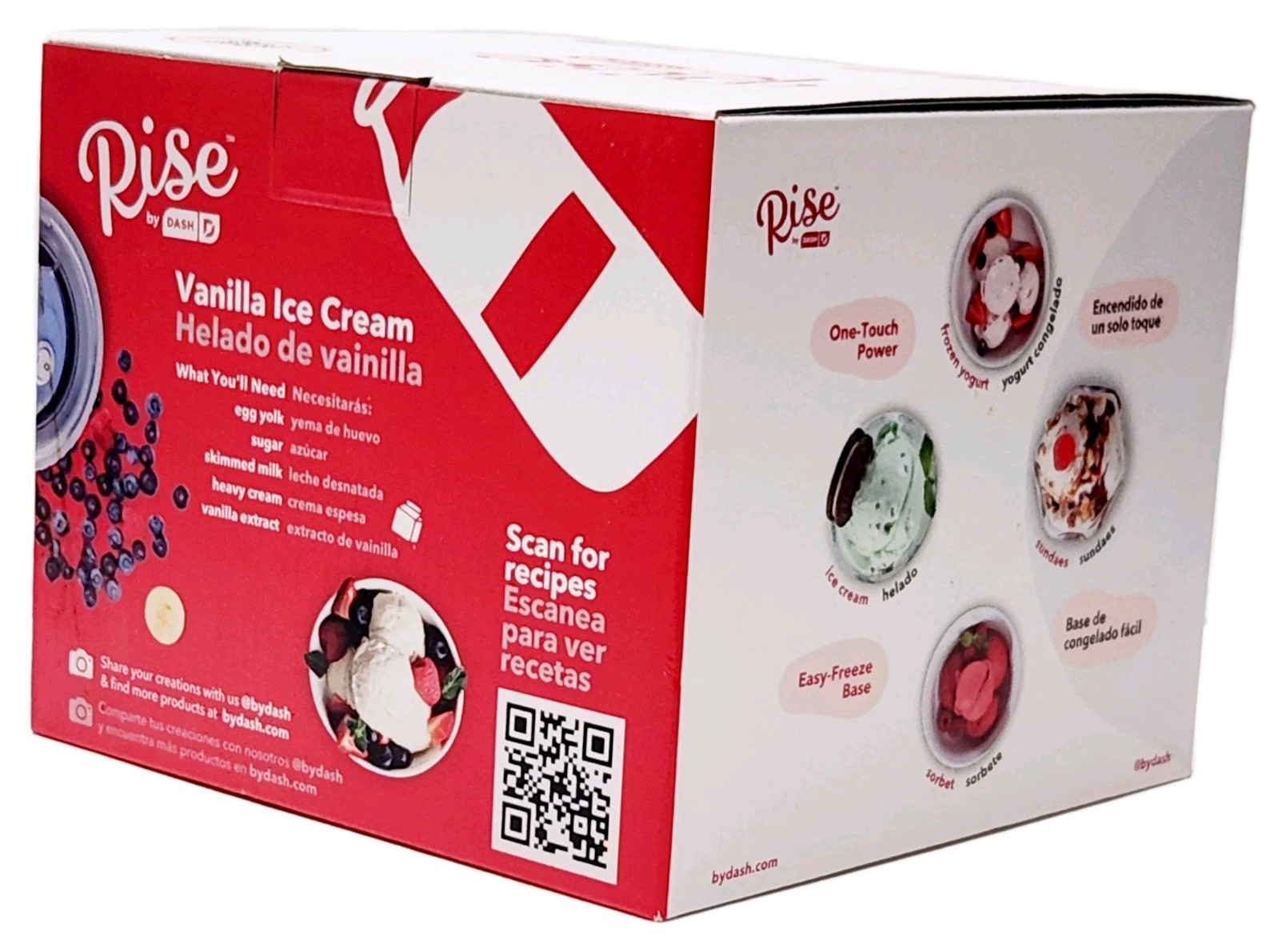 Rise by Dash Blue Small 0.25 qt Ice Cream Maker 6.1” H X 6.3” W X 6.3” L Blue