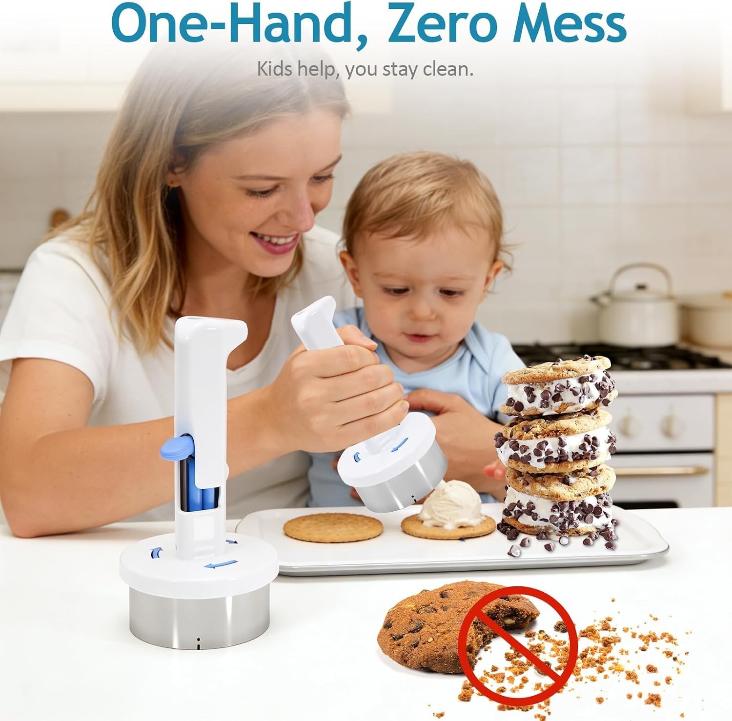 Stainless Steel Ice Cream Sandwich Maker,Ice Cream Sandwich Scoop,Ice Cream S…