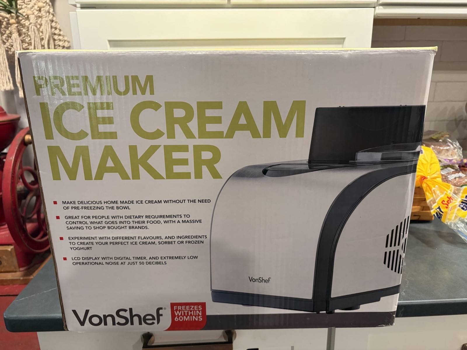VonShef Professional Stainless ICE CREAM MAKER FROZEN Model 13-078
