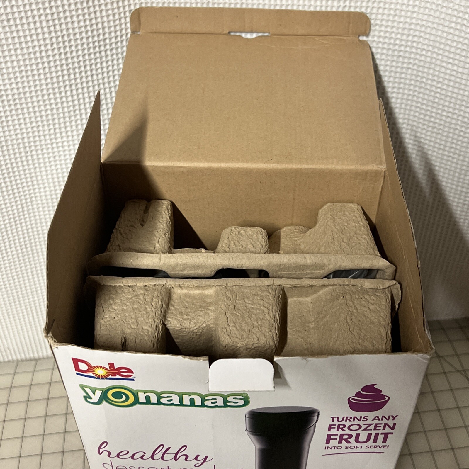 Dole Yonanas Soft Serve Maker Black Silver Frozen Fruit Healthy Dessert Maker