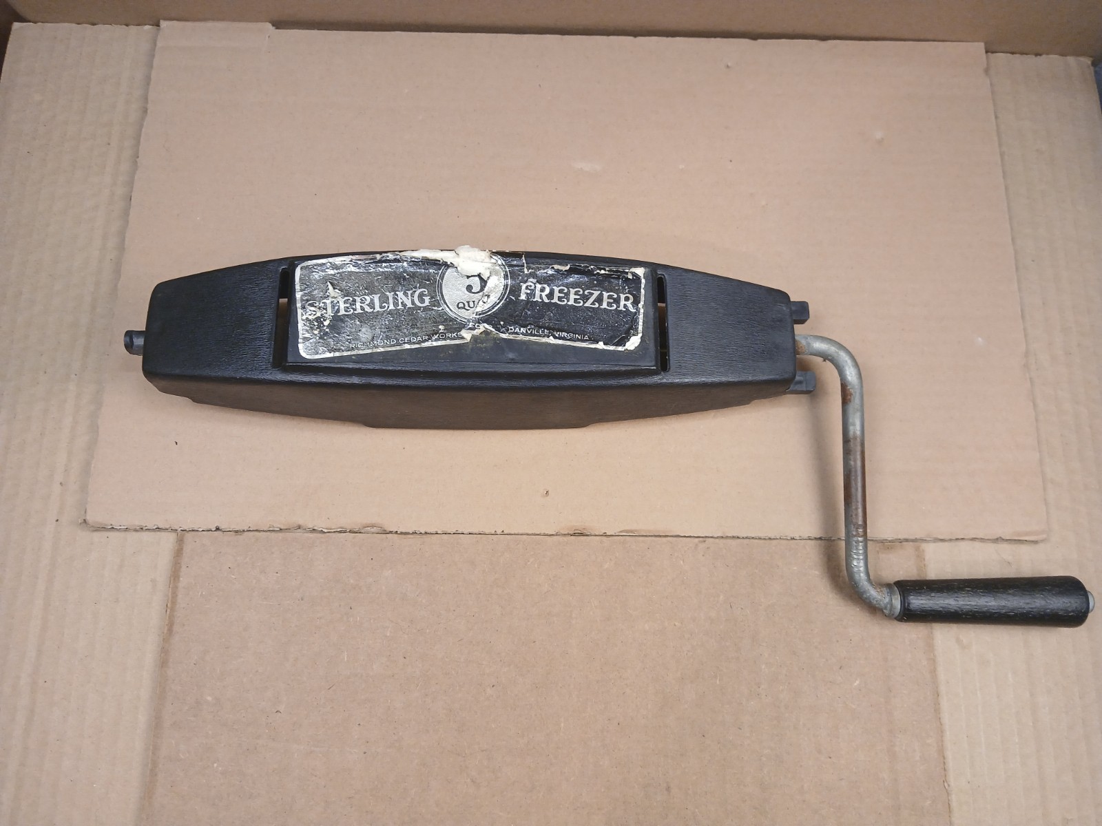 Sterling Freezer Ice Cream 5 Quarts Hand Crank Only Made in USA Danville VA.