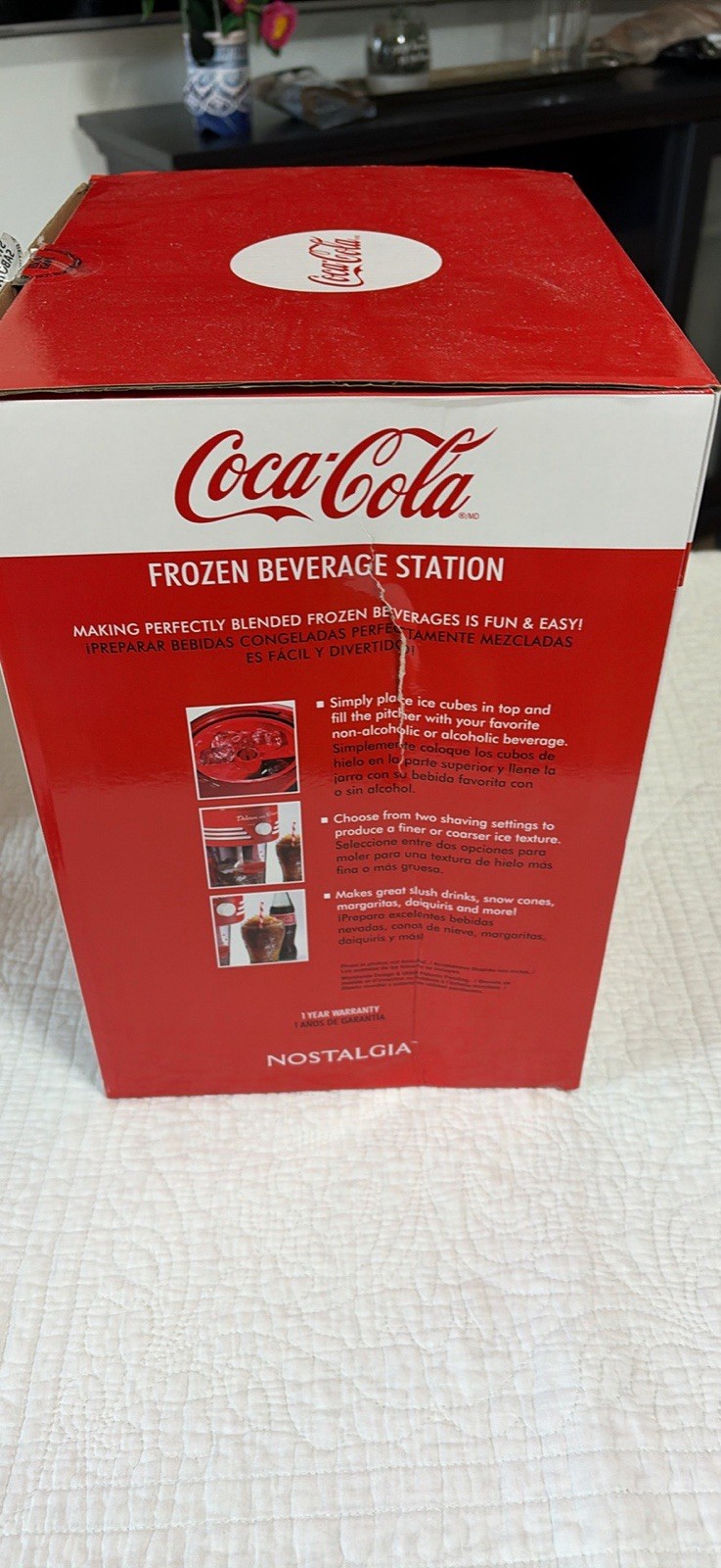 Nostalgia Frozen Beverage Station Snow Cone Maker Electric 1.18L Red Pitcher