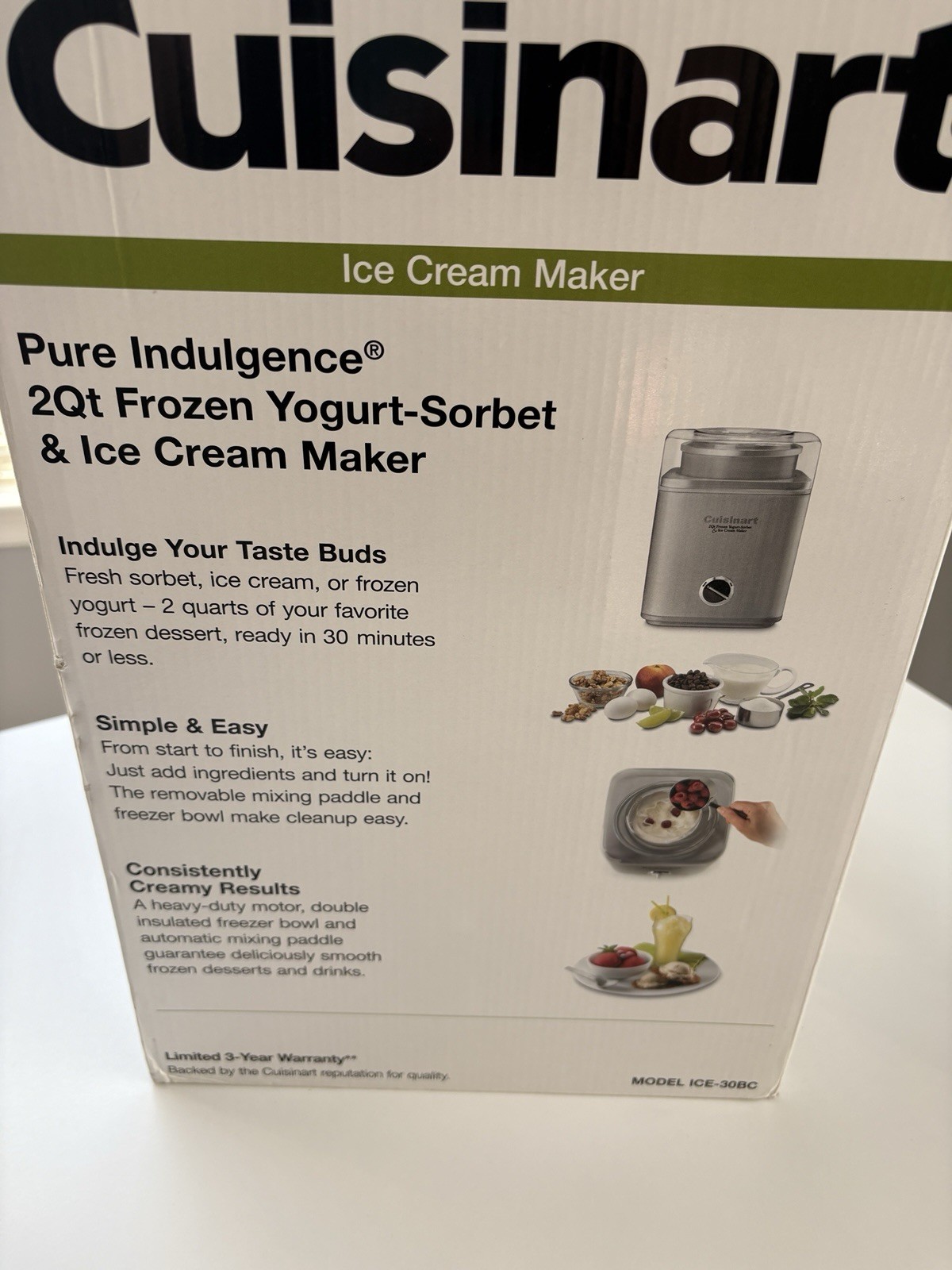 Cuisinart Ice Cream Maker 2 Quarts