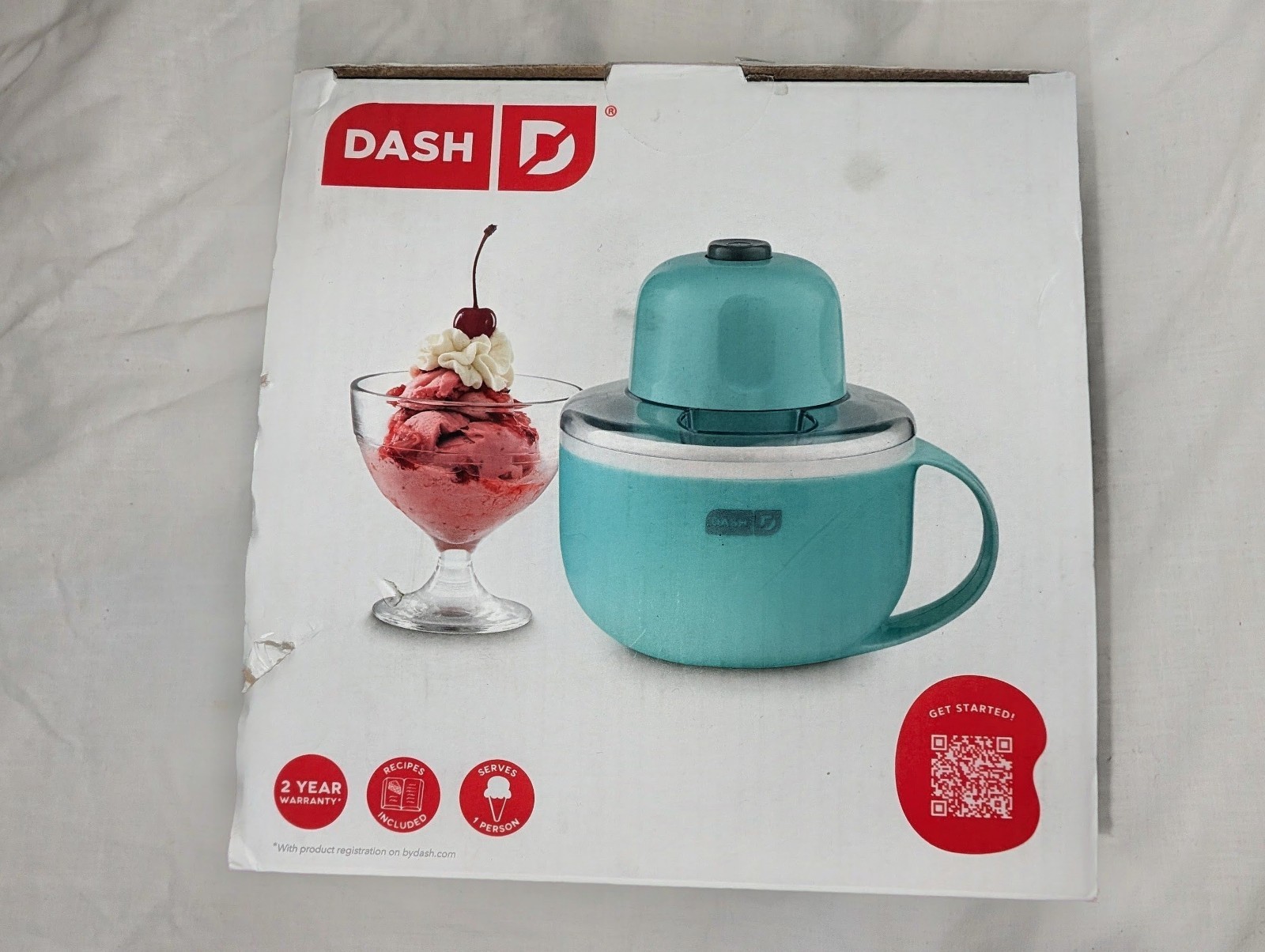 DASH DMIC100GBAQ04 Aqua Electric Freezer Bowl Ice Cream Maker Recipes Included