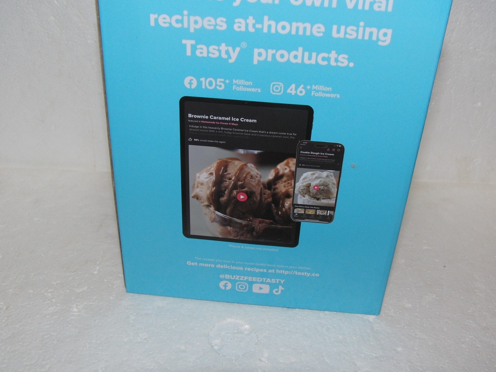 Tasty 1 Pint Compact Ice Cream Maker, Frozen Yogurt, Gelato and More NEW