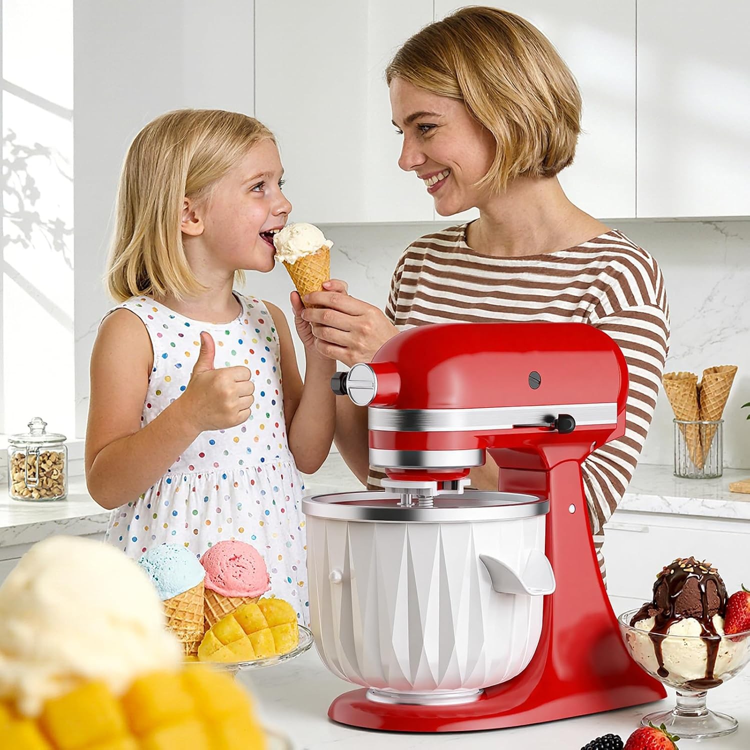 Ice Cream Maker Attachment for KitchenAid Stand Mixer 2 Quart | Kitchen Aid Ice