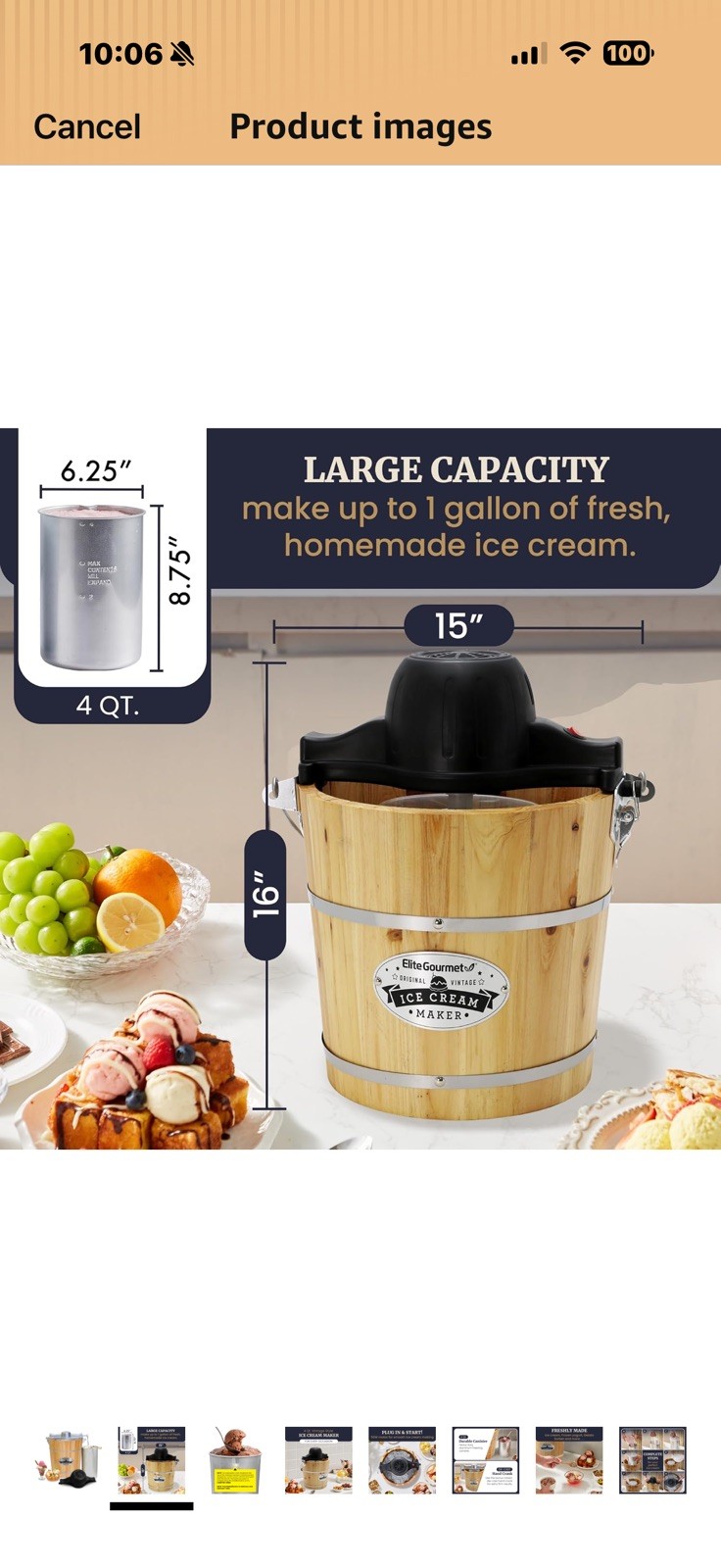 Elite Gourmet EIM402 4 Quart Old Fashioned Electric Ice Cream Maker – SET