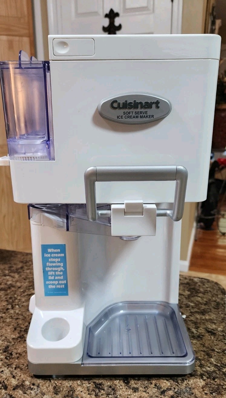 Cuisinart ICE-45 Mix It In Soft Serve Ice Cream Maker White TESTED See photos