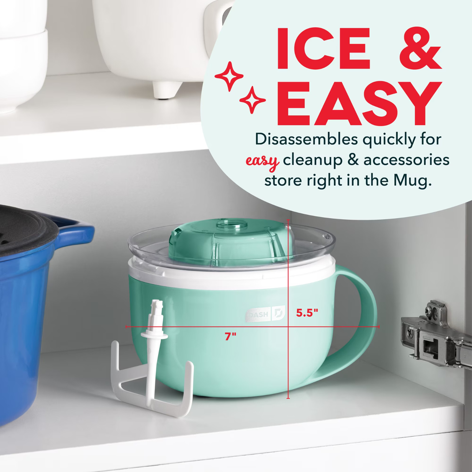 Dash Aqua 0.5 qt Ice Cream Maker 7 in. H X 6 in. W X 7 in. L