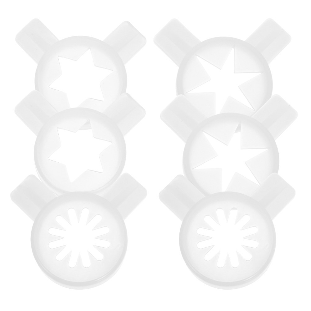6pcs Ice Cream Machine Nozzle Ice Cream Machine Plastic Snowflake Nozzle