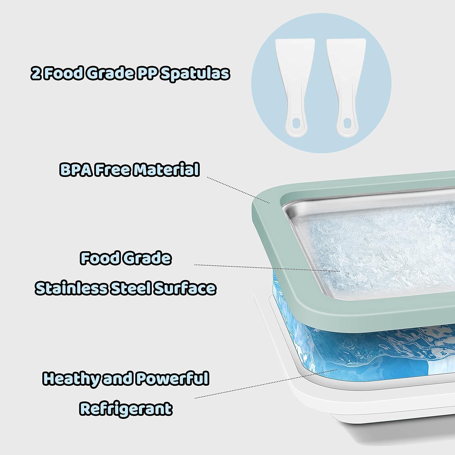 Aquamarine Ice Cream Roll Maker – Create Your Own Rolled Ice Cream in Minutes!