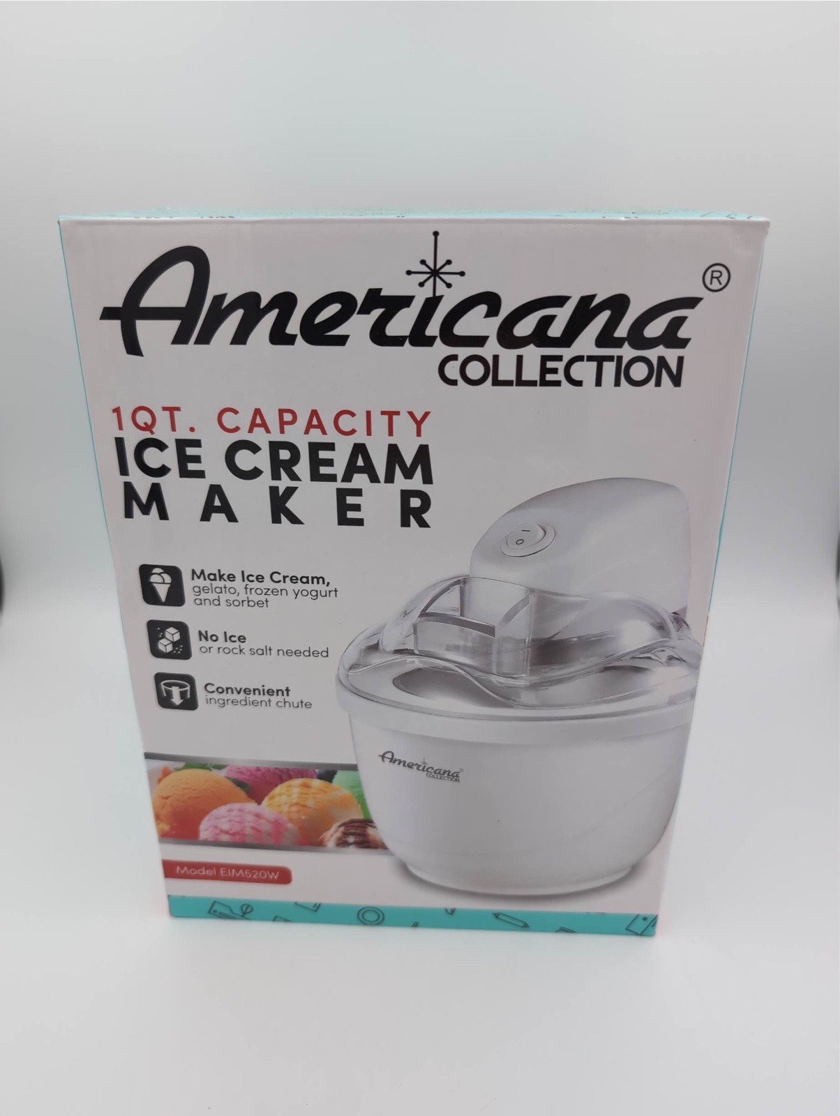 Americana Collection 1 Qt Ice Cream Maker White 1 Quart VTG