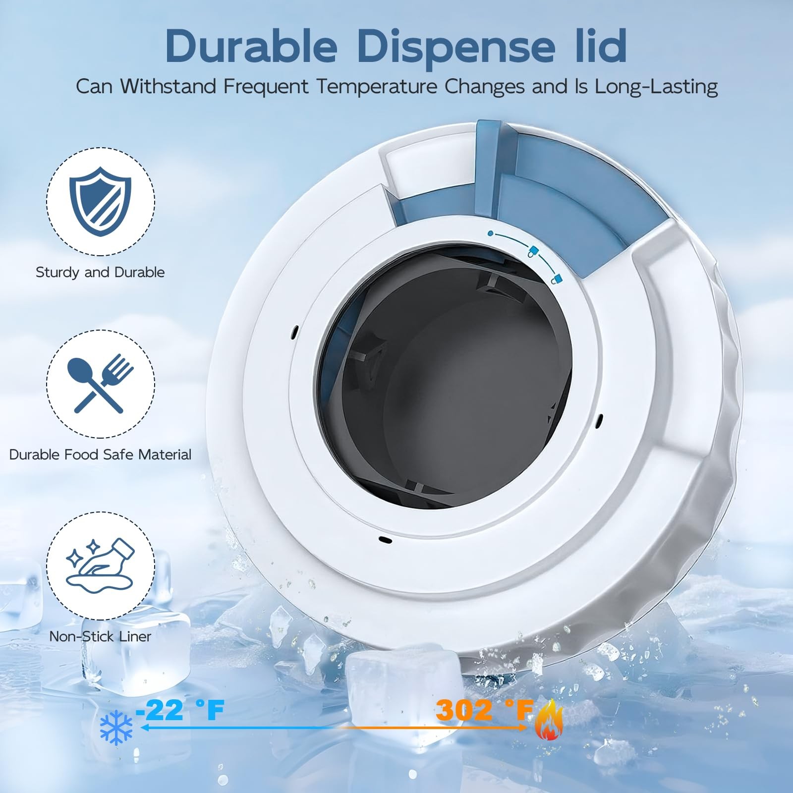 GuanQiao Dispense Lid and Press Assembly NC701 Lid, White