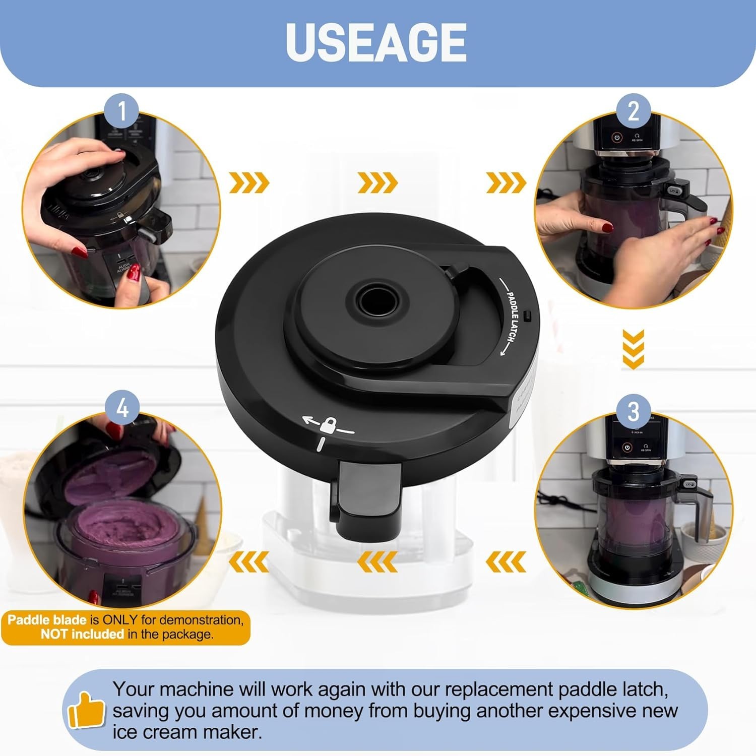 Outer Bowl Lid for Ninja Ice Cream Maker Creami Replacement Lid Fit NC300 NC301