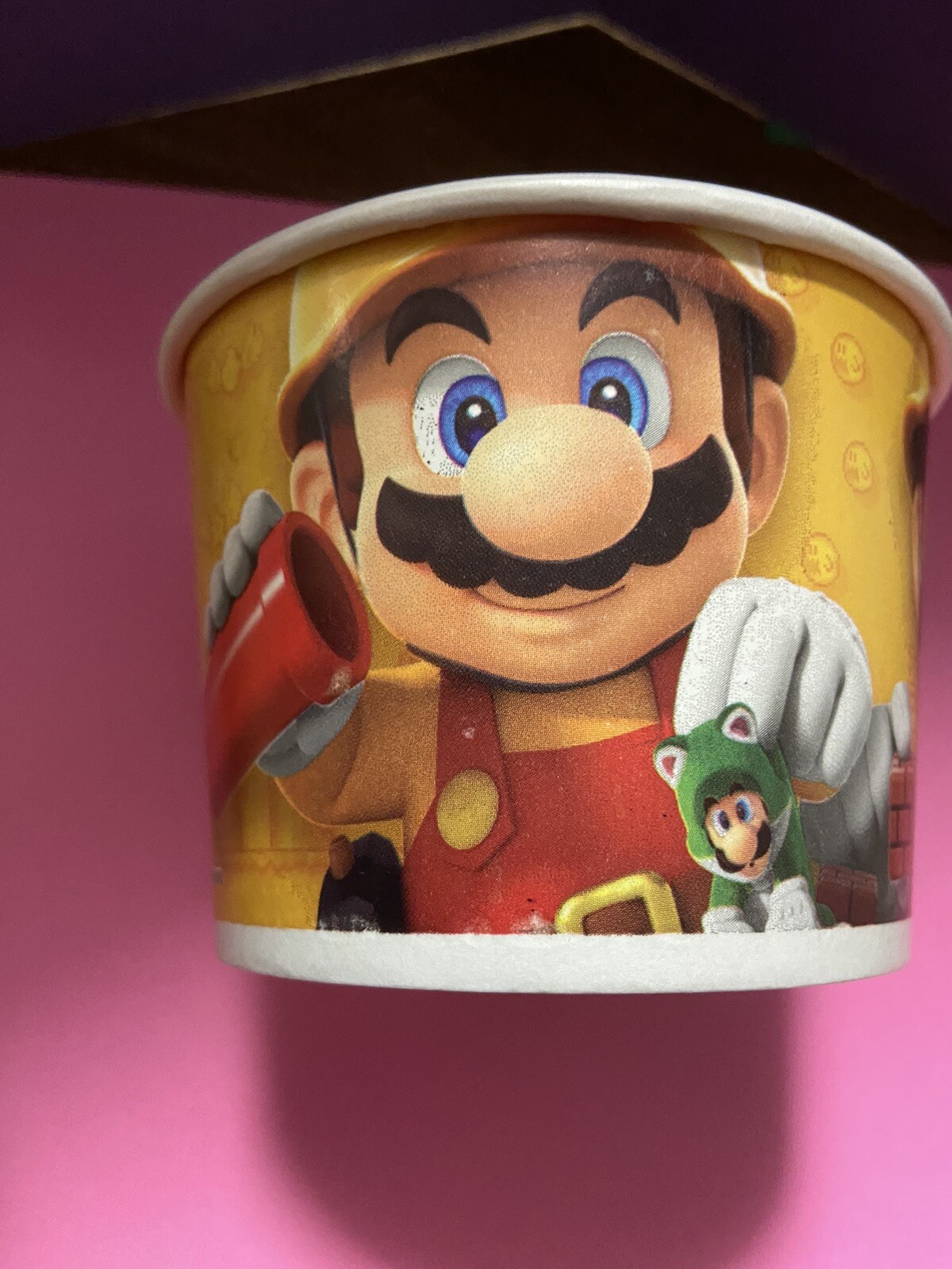 RARE Cold Stone Creamery Ice Cream Cup Nintendo Super Mario Maker 2 Mario Kart 8