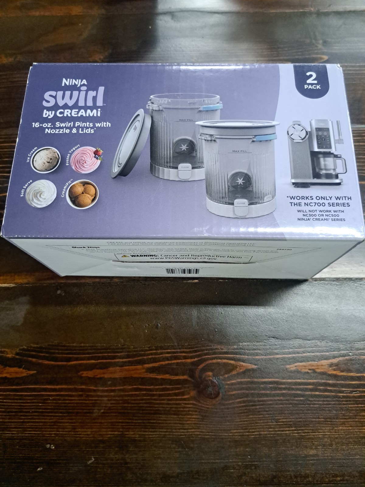 2 PACK NEW – Ninja – Swirl by CREAMi Pints & Lids for NC700 Series 16oz Swirl Pt