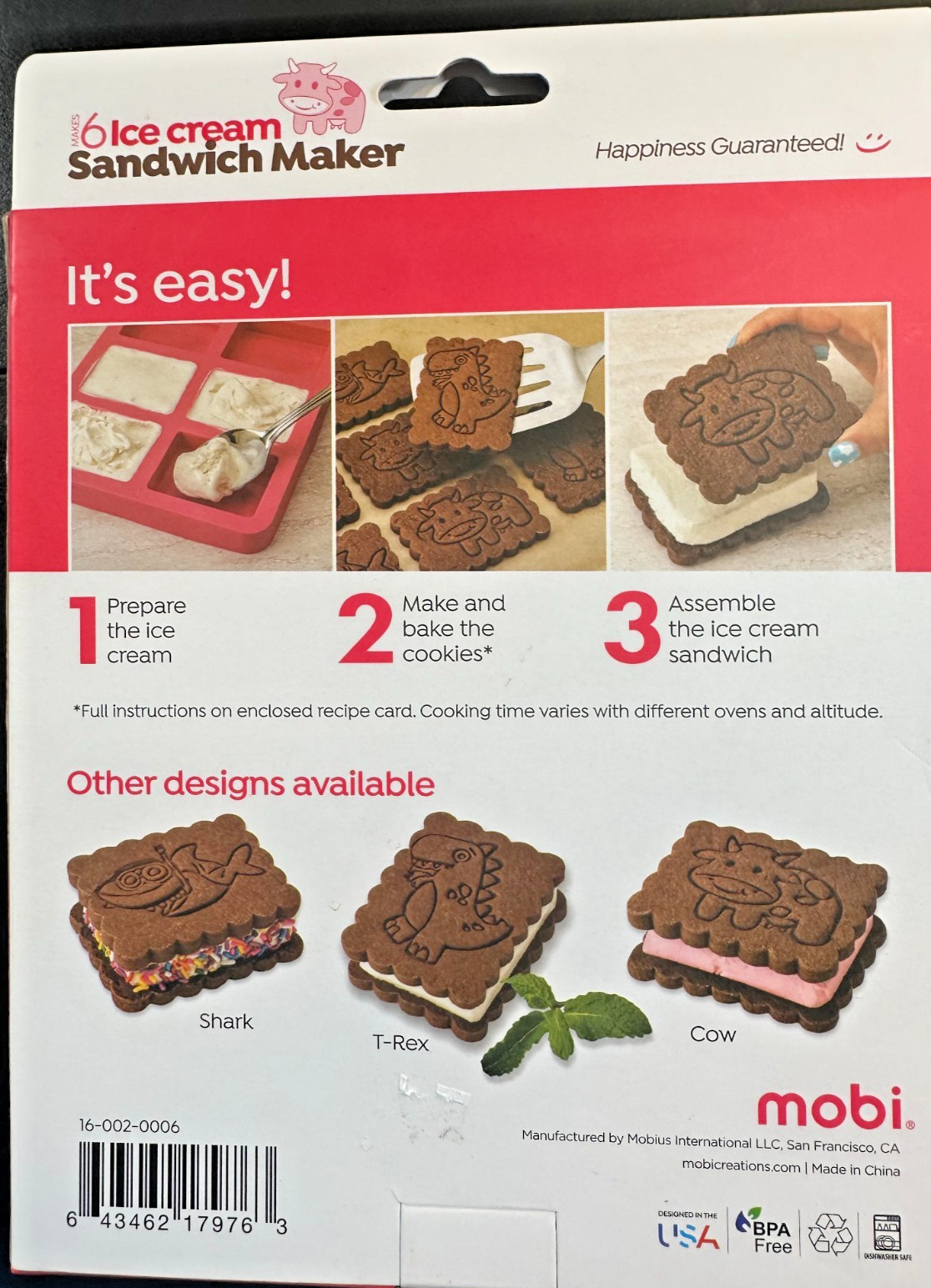 Mobi Silicone Ice Cream Sandwich Maker, Cow