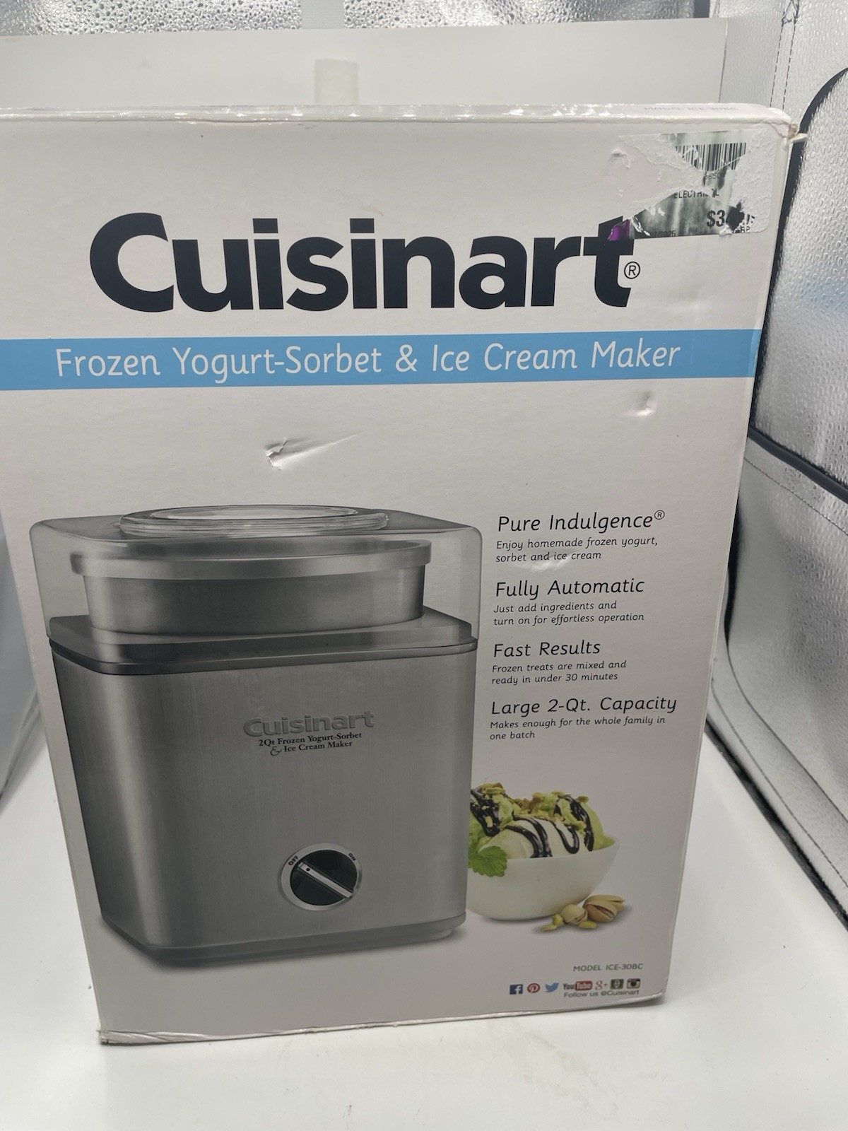Cuisinart Frozen Yogurt Sorbet Ice Cream Maker Model ICE-30BCP1