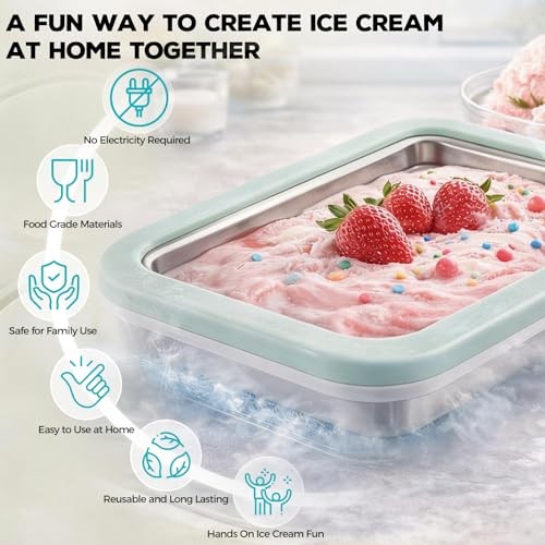 Rolled Ice Cream Maker with Quick Start Guide – DIY Instant Ice Mint Green