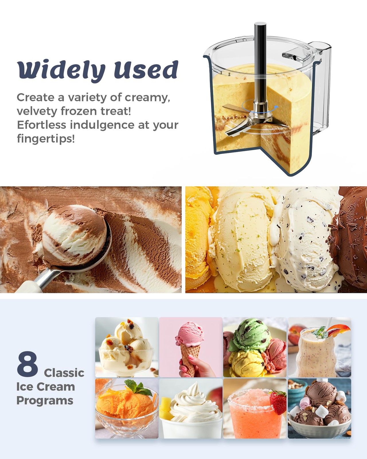 Ice Cream Maker with 3 Pints(Not Freezer) Homemade Slushie Gelato Yogurt Sorb…