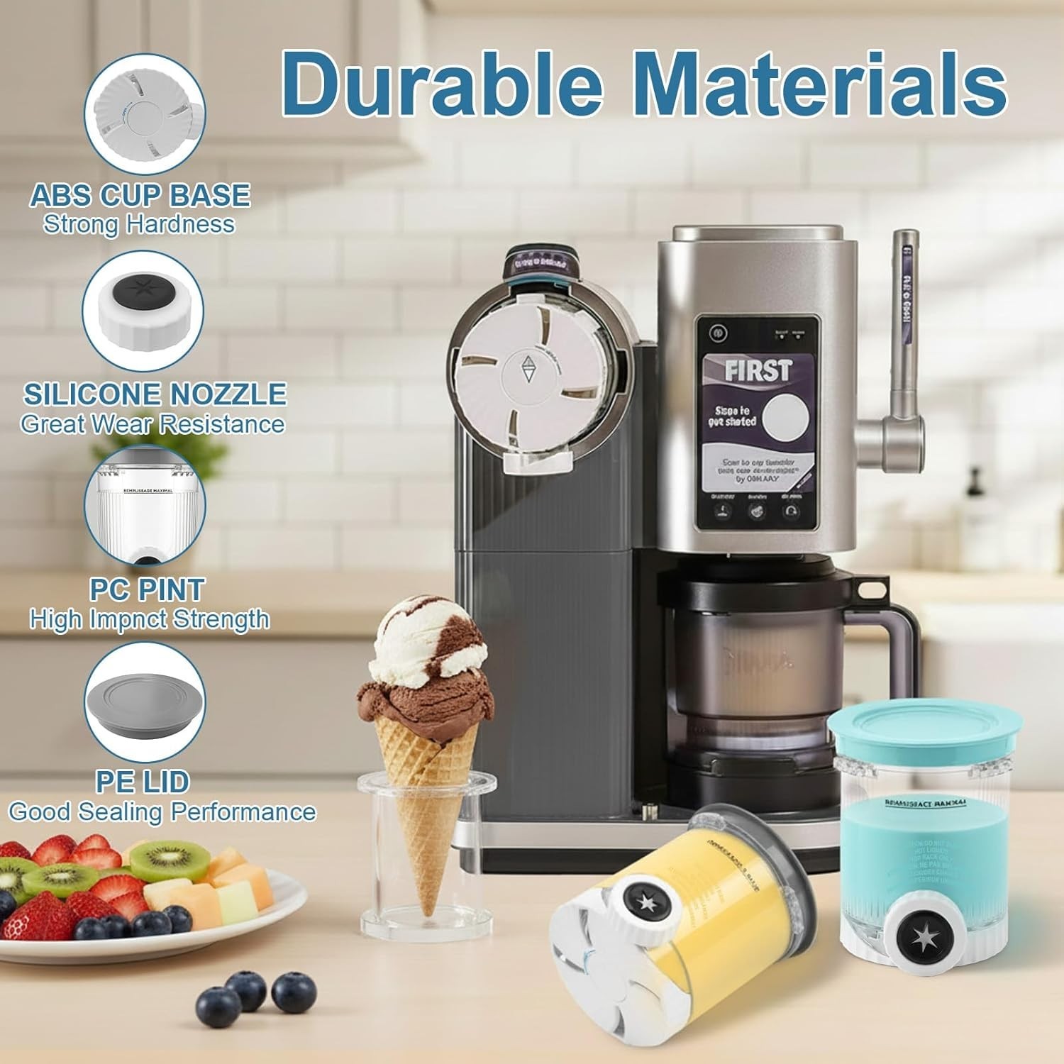 Creami Swirl Pints and Lids for Ninja, Compatible with NC700 Series, NC701, N…
