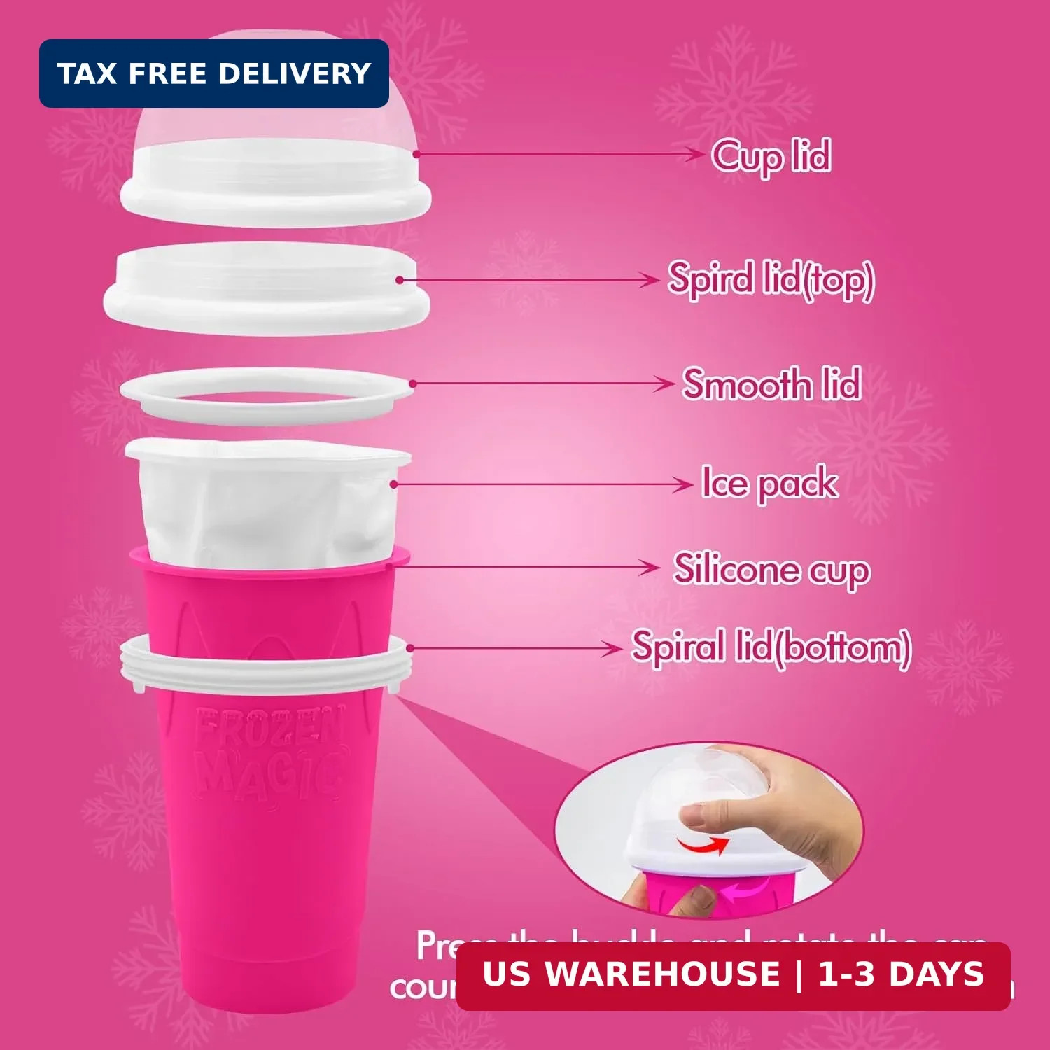 500ML Slushie Maker Cup- DIY Magic Slushy Maker Squeeze Cups, Portable Smoothie