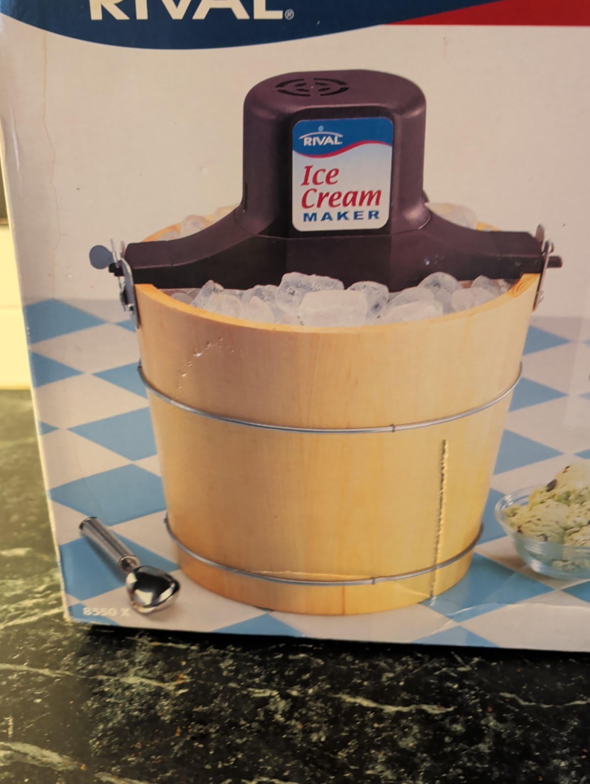 Rival Ice Cream Maker Machine Wood Bucket 5 QT 40 Servings 8550 X Tested Works