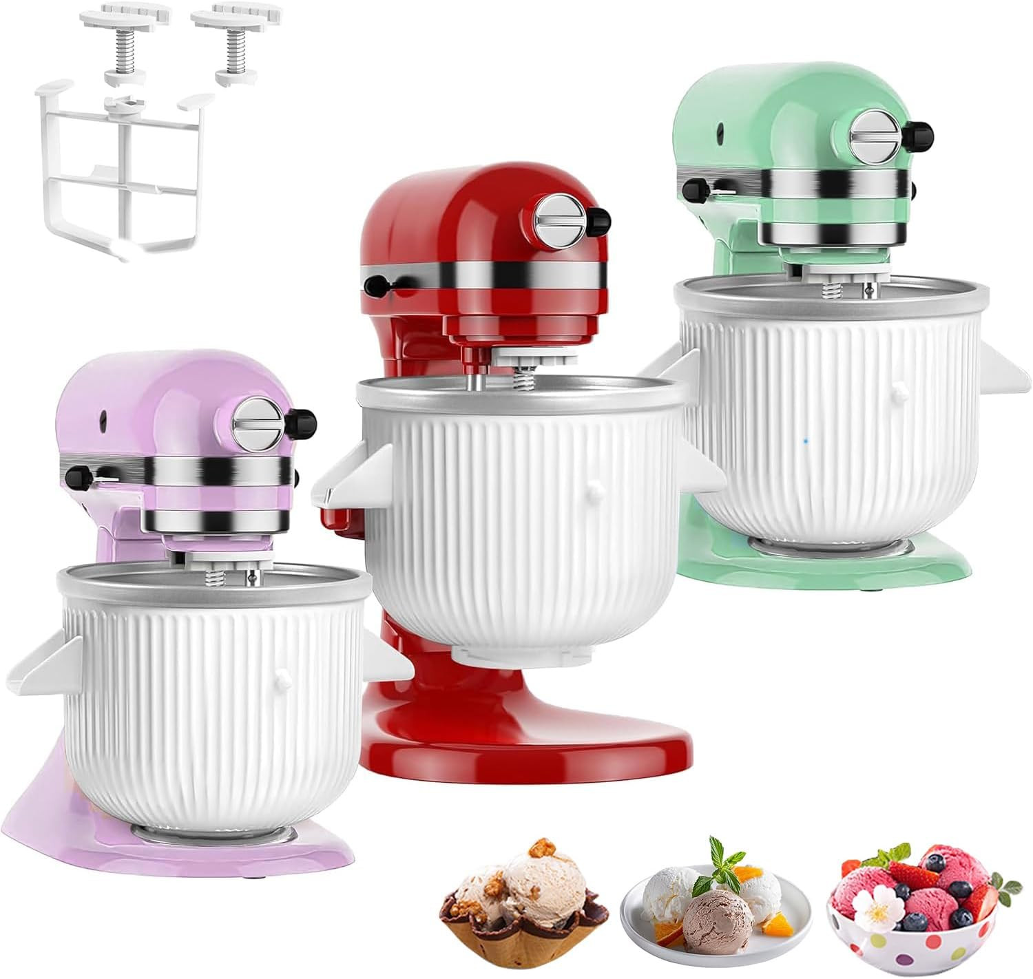 GuanQiao Ice Cream Maker Attachment: For KitchenAid Stand Mixer, Fits 4.5/5QT/6Q
